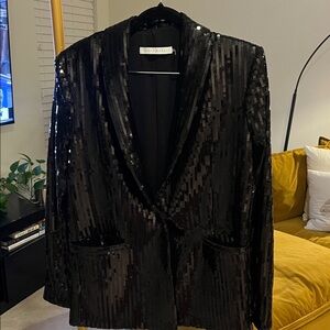 Susana Monaco Black Sequin Blazer